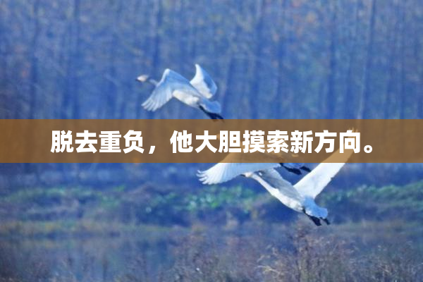 脱去重负，他大胆摸索新方向。