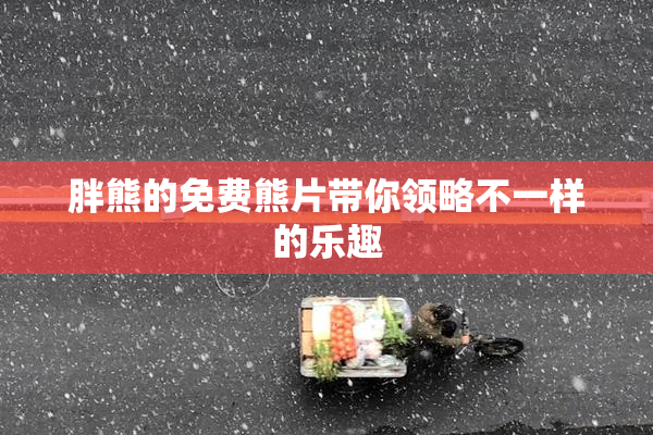 胖熊的免费熊片带你领略不一样的乐趣