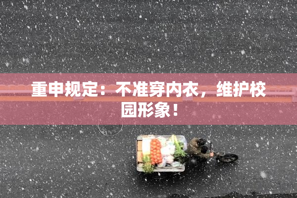重申规定：不准穿内衣，维护校园形象！