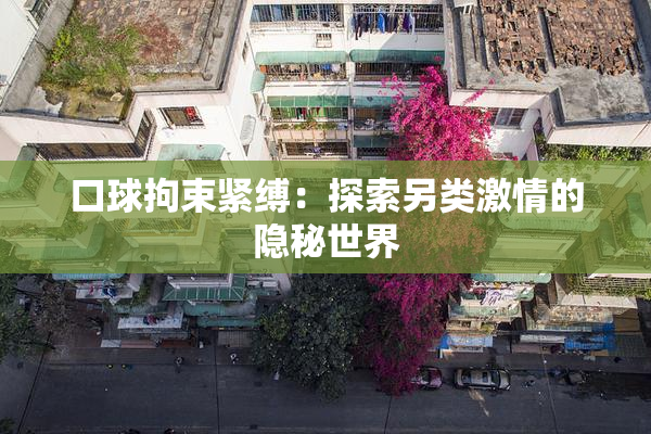 口球拘束紧缚：探索另类激情的隐秘世界