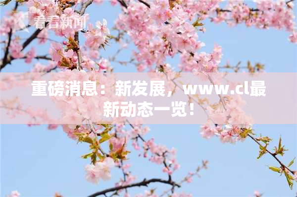 重磅消息：新发展，www.cl最新动态一览！